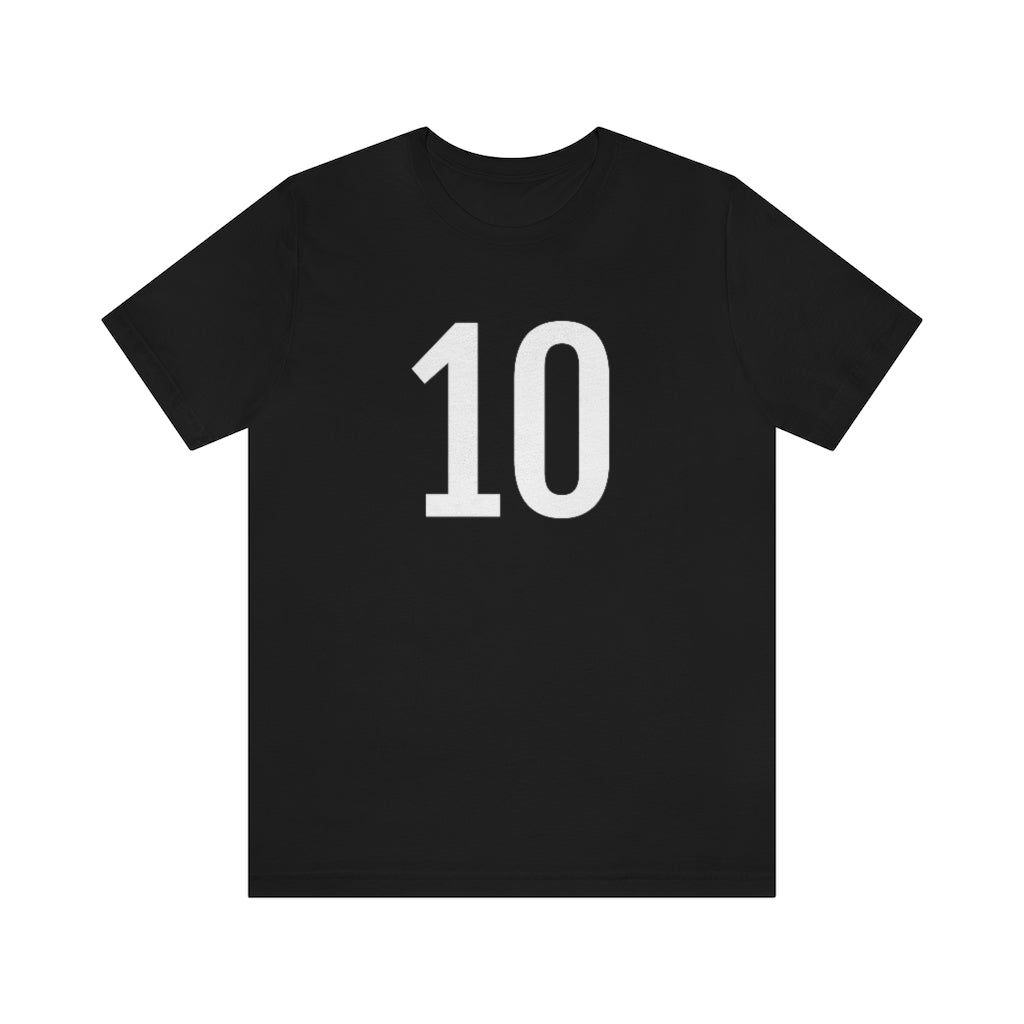 T-Shirt with Number 10 On | Numbered Tee Black T-Shirt Petrova Designs