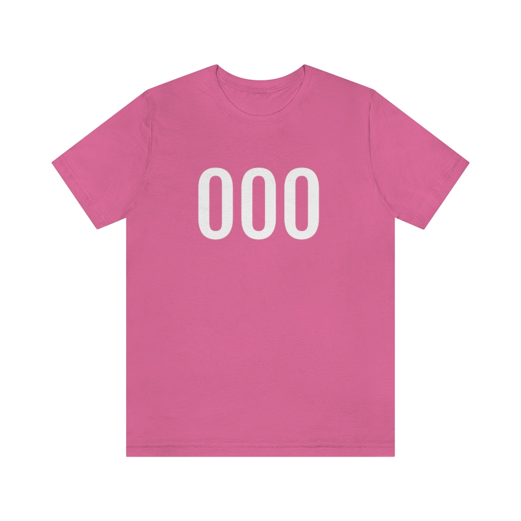 T-Shirt with Number 0 On | Numbered Tee Charity Pink T-Shirt Petrova Designs