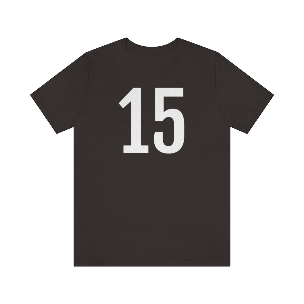 Brown T-Shirt Tshirt Design Numbered Short Sleeved Shirt Gift for Friend and Family Petrova Designs