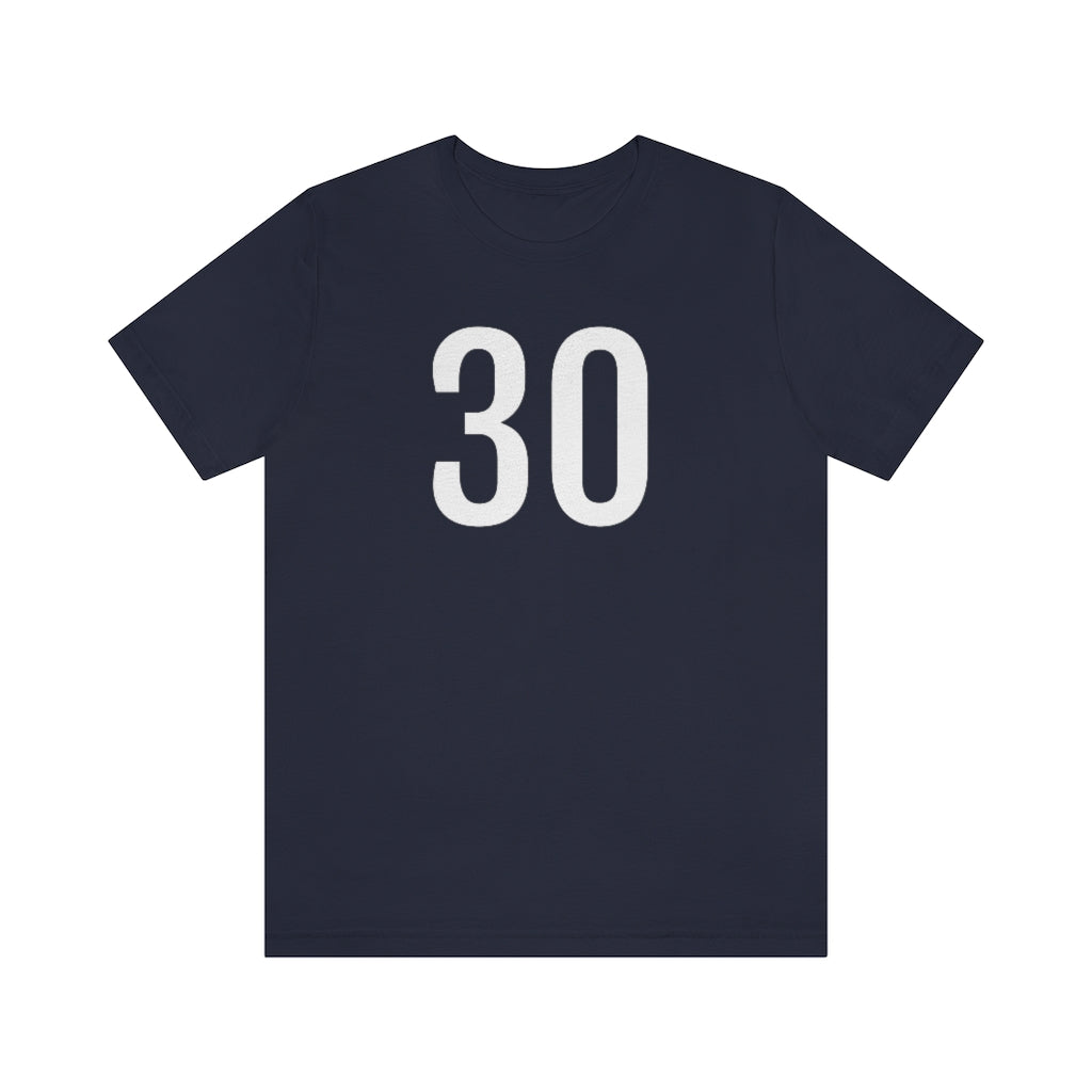 T-Shirt with Number 30 On | Numbered Tee Navy T-Shirt Petrova Designs
