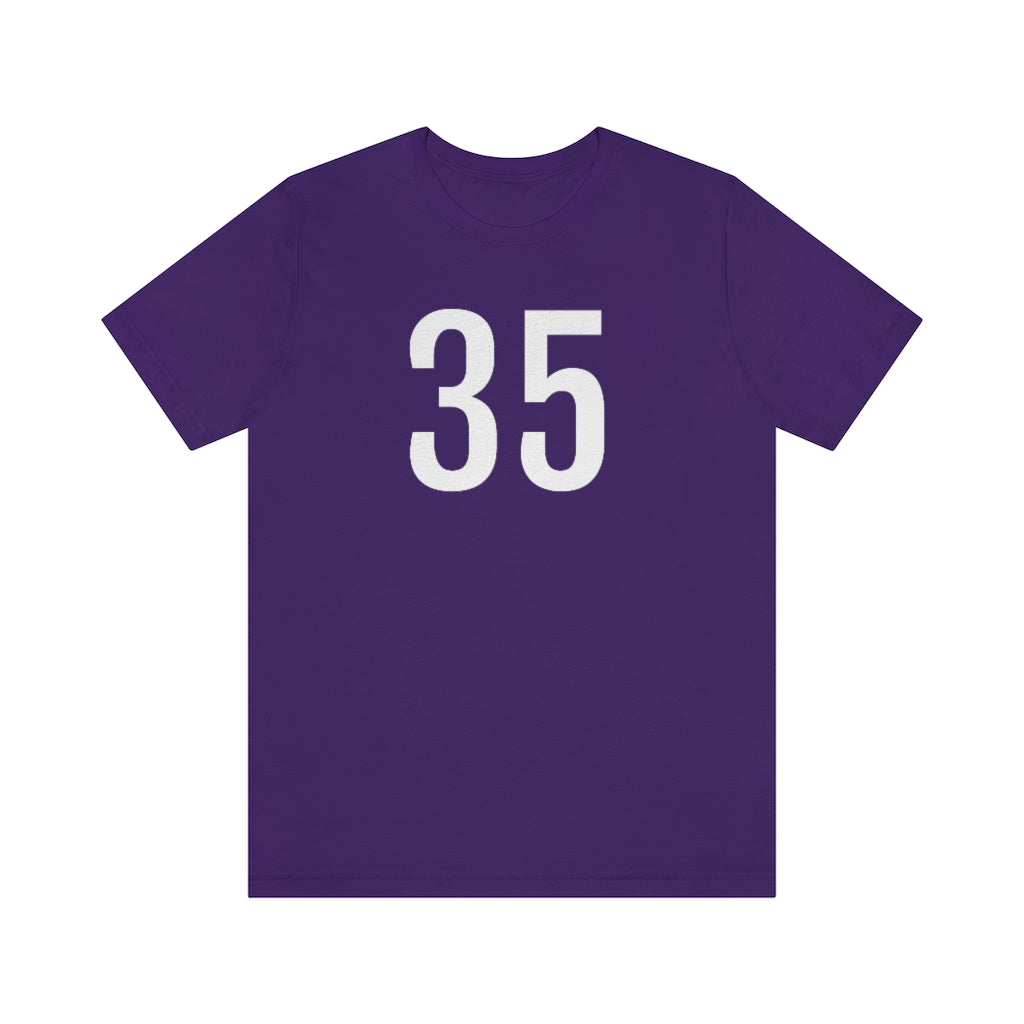 T-Shirt with Number 35 On | Numbered Tee Team Purple T-Shirt Petrova Designs