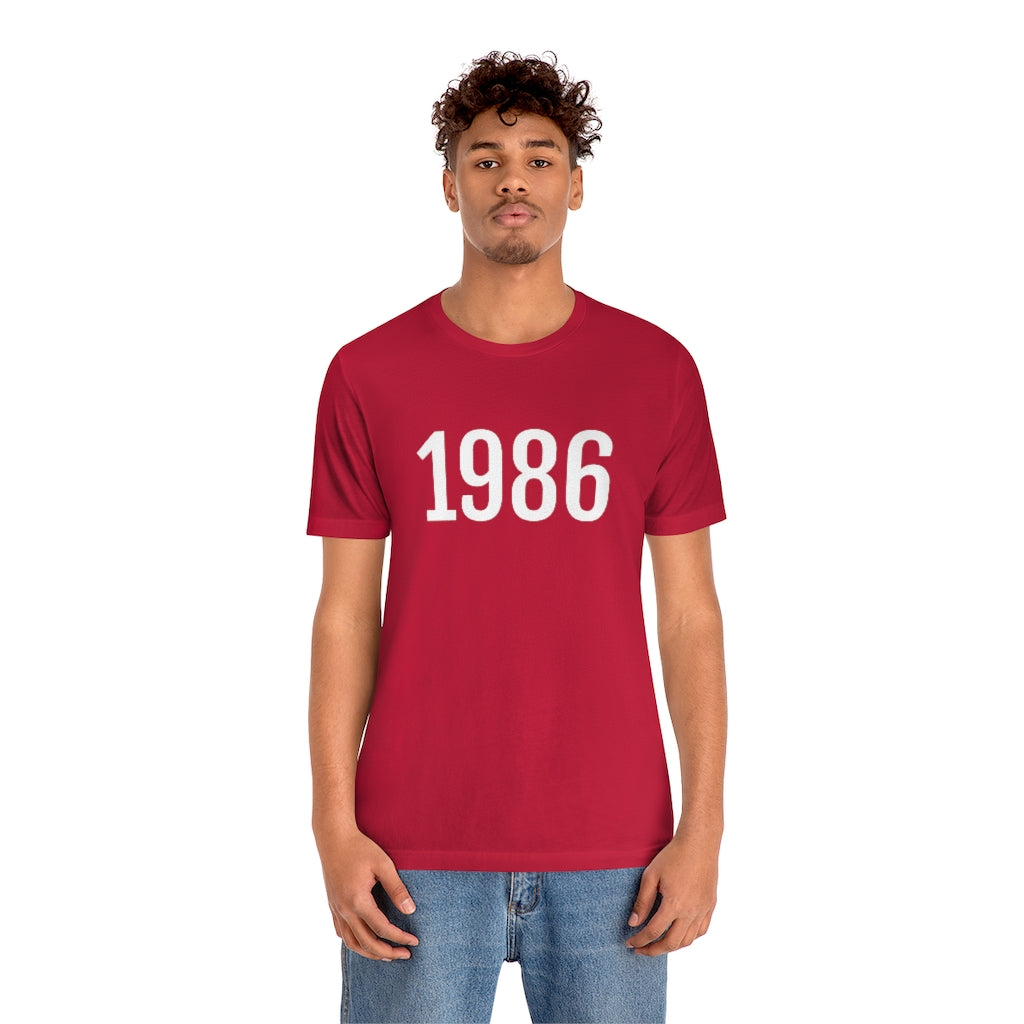 T-Shirt with Number 1986 On | Numbered Tee T-Shirt Petrova Designs