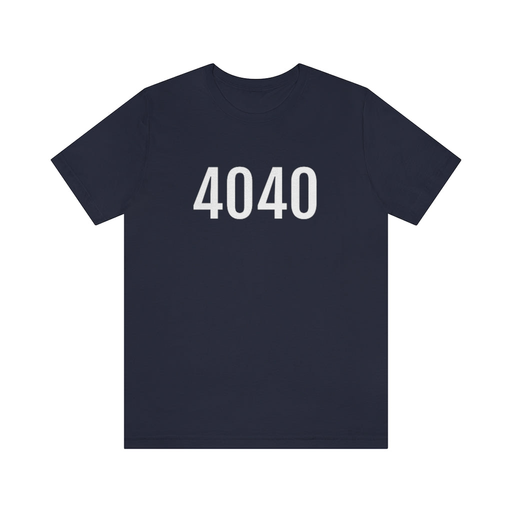 T-Shirt with Number 4040 On | Numbered Tee Navy T-Shirt Petrova Designs