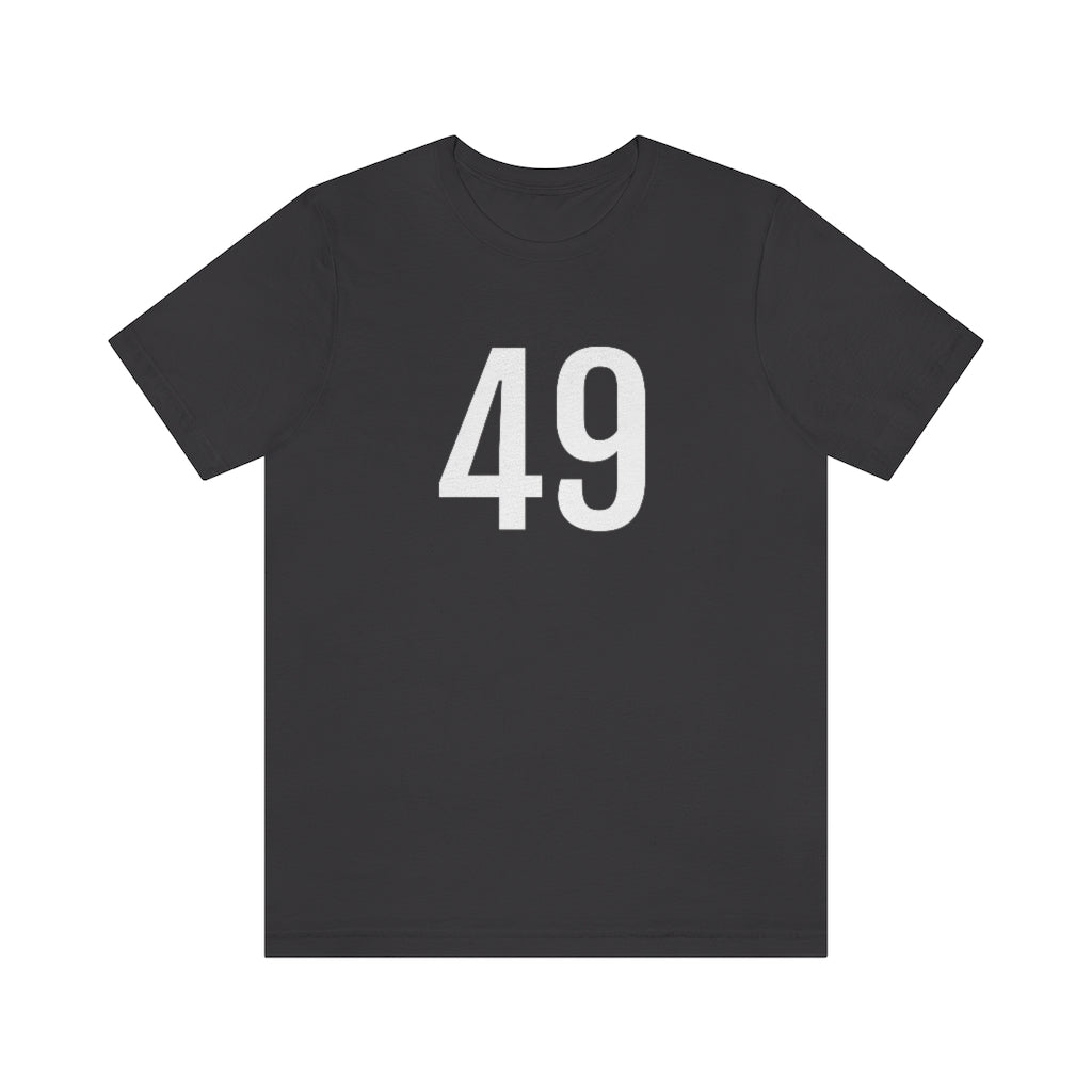 T-Shirt with Number 49 On | Numbered Tee Dark Grey T-Shirt Petrova Designs