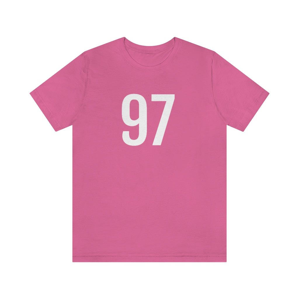 T-Shirt with Number 97 On | Numbered Tee Charity Pink T-Shirt Petrova Designs