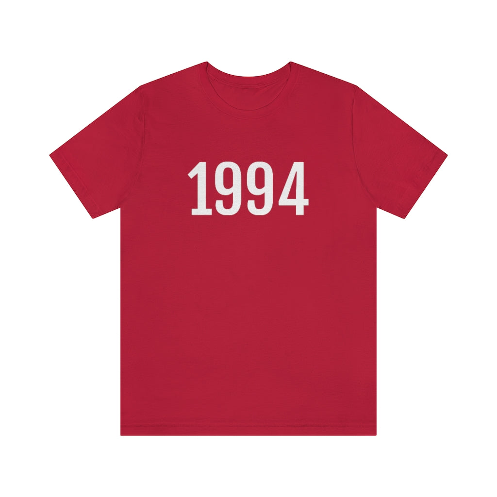T-Shirt with Number 1994 On | Numbered Tee Red T-Shirt Petrova Designs