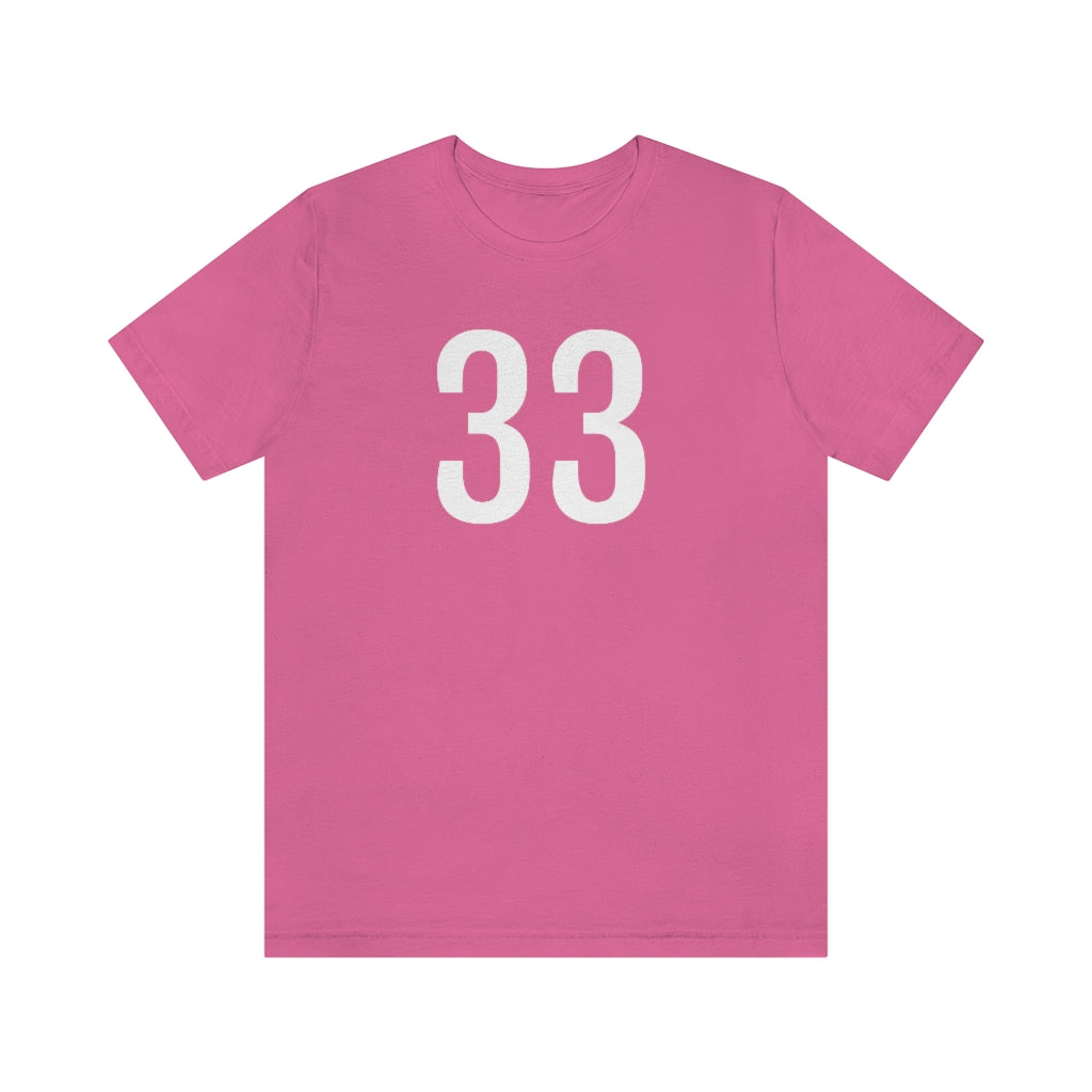 T-Shirt with Number 33 On | Numbered Tee Charity Pink T-Shirt Petrova Designs