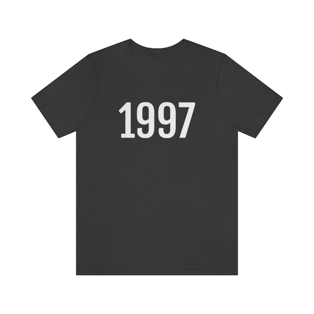 T-Shirt with Number 1997 On | Numbered Tee Dark Grey T-Shirt Petrova Designs