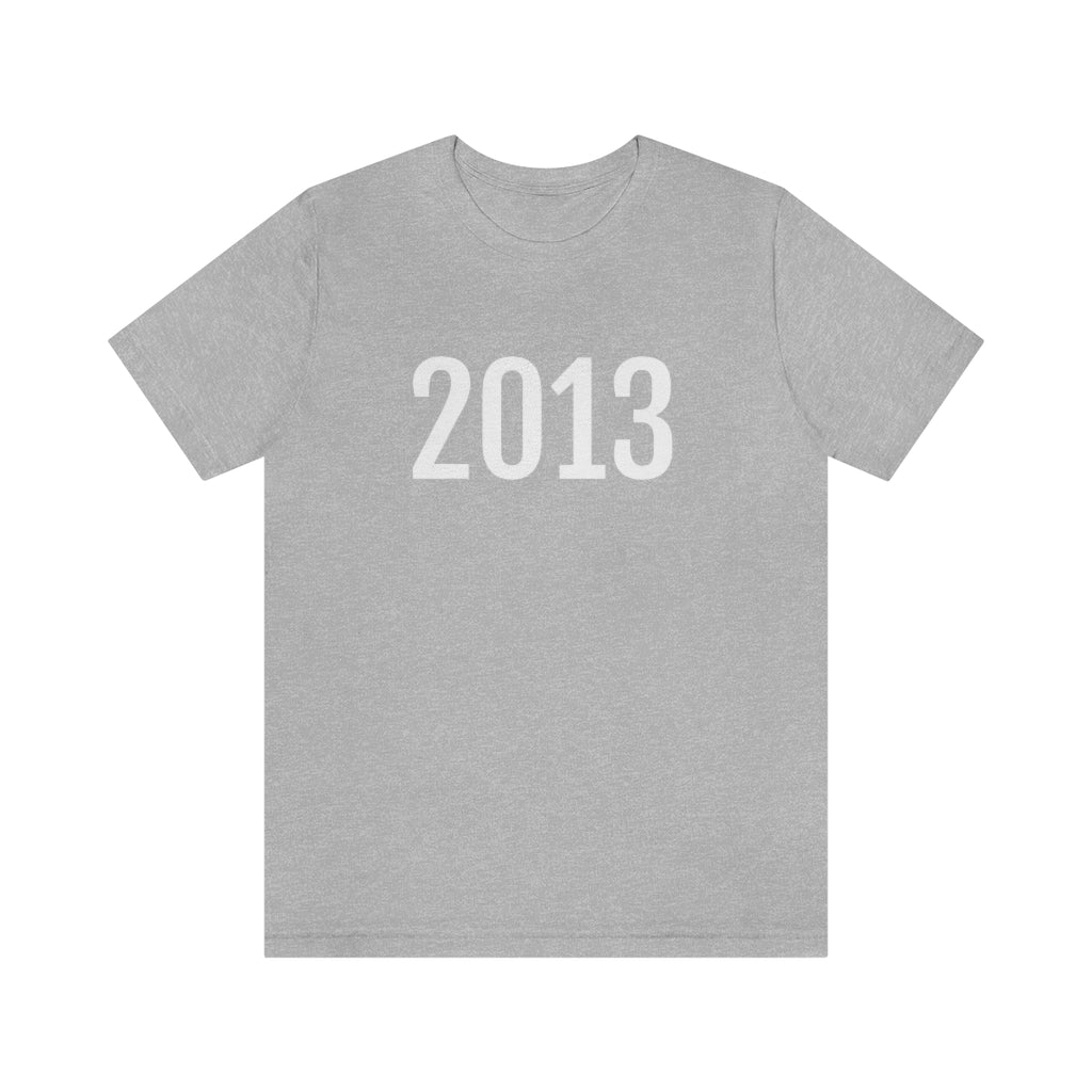 T-Shirt with Number 2013 On | Numbered Tee Athletic Heather T-Shirt Petrova Designs