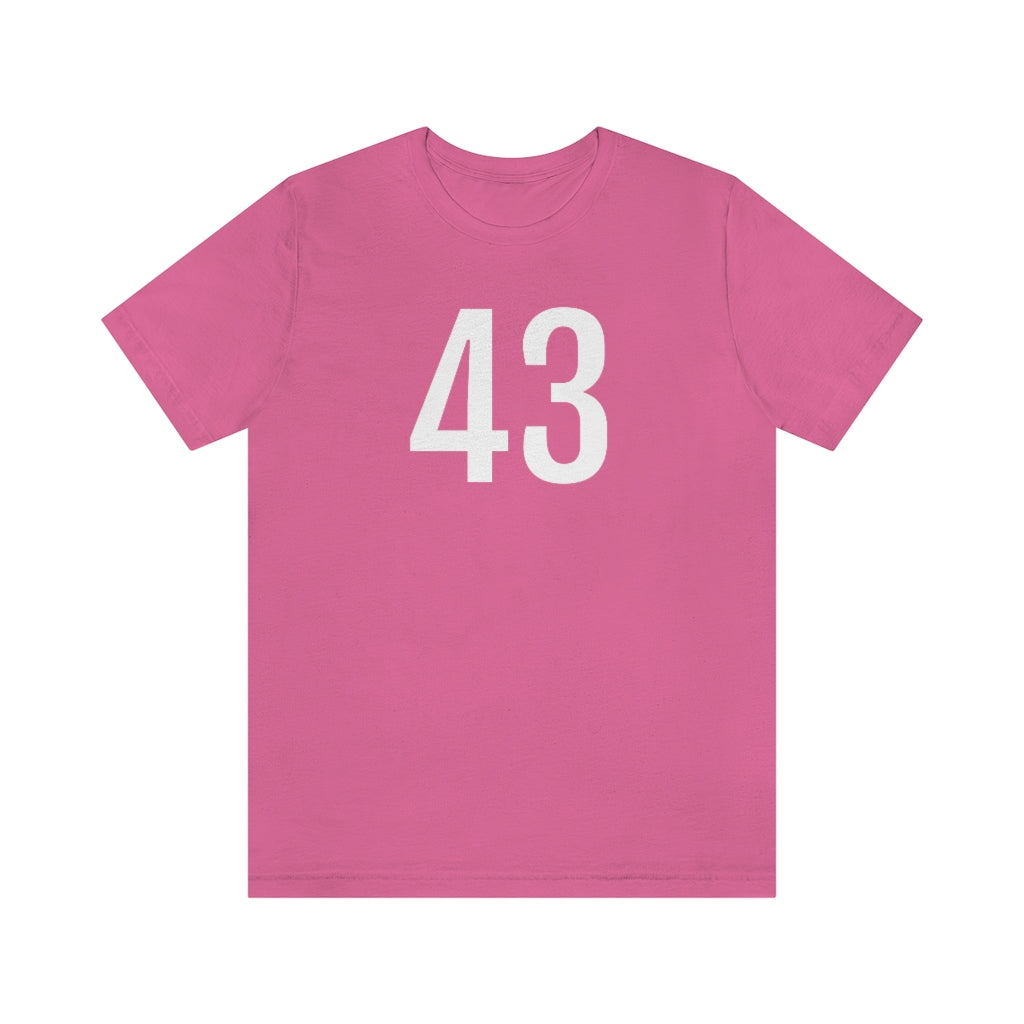 T-Shirt with Number 43 On | Numbered Tee Charity Pink T-Shirt Petrova Designs
