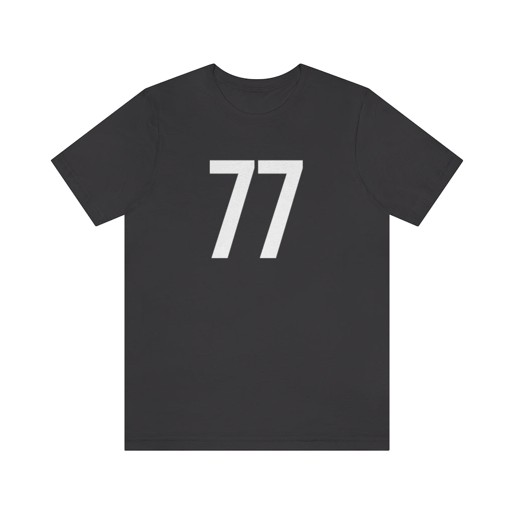 T-Shirt with Number 77 On | Numbered Tee Dark Grey T-Shirt Petrova Designs