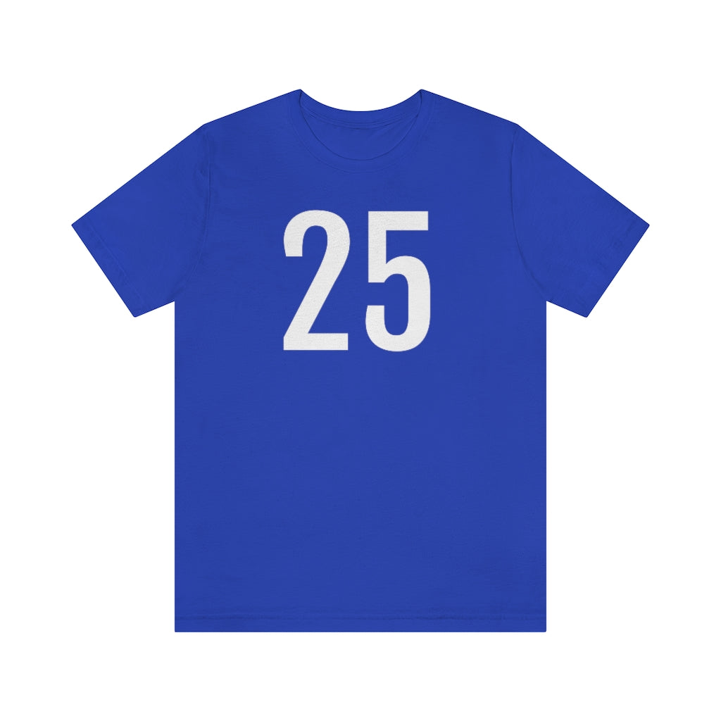 T-Shirt with Number 25 On | Numbered Tee True Royal T-Shirt Petrova Designs