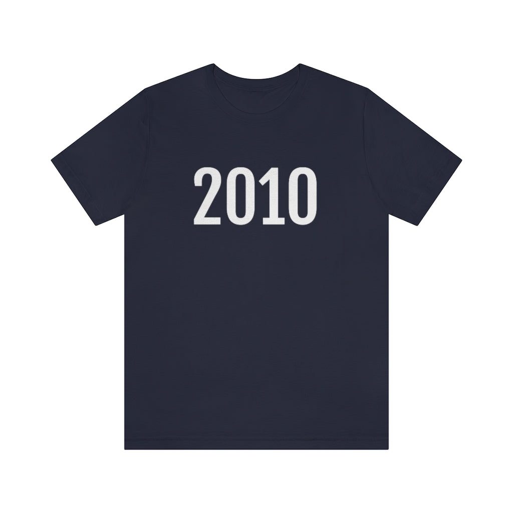 T-Shirt with Number 2010 On | Numbered Tee Navy T-Shirt Petrova Designs