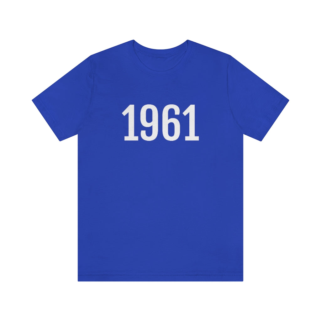 T-Shirt with Number 1961 On | Numbered Tee True Royal T-Shirt Petrova Designs