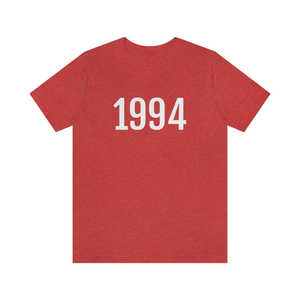 T-Shirt with Number 1994 On | Numbered Tee Heather Red T-Shirt Petrova Designs
