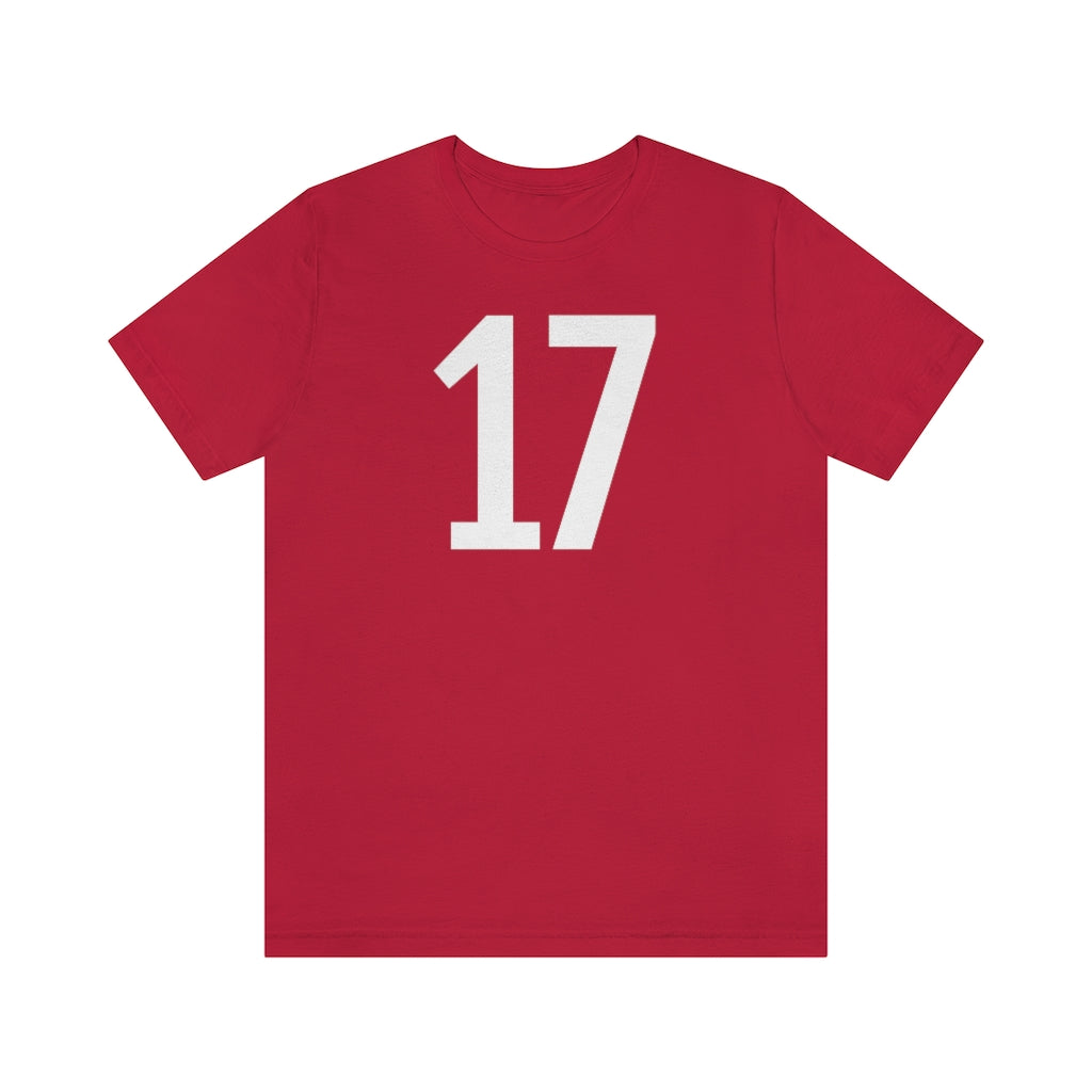 T-Shirt with Number 17 On | Numbered Tee Red T-Shirt Petrova Designs