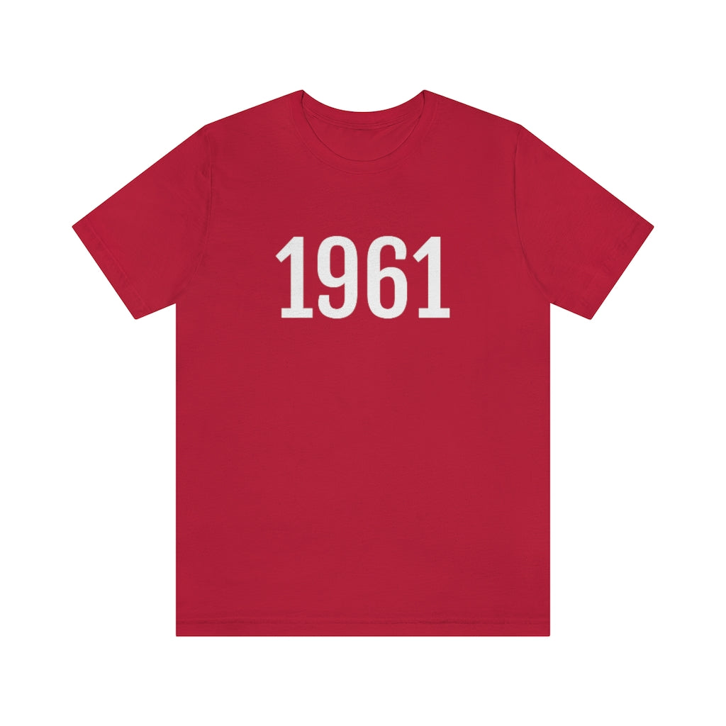 T-Shirt with Number 1961 On | Numbered Tee Red T-Shirt Petrova Designs