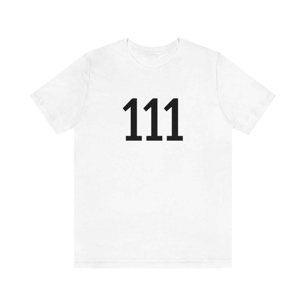 T-Shirt with Number 111 On | Numbered Tee White T-Shirt Petrova Designs
