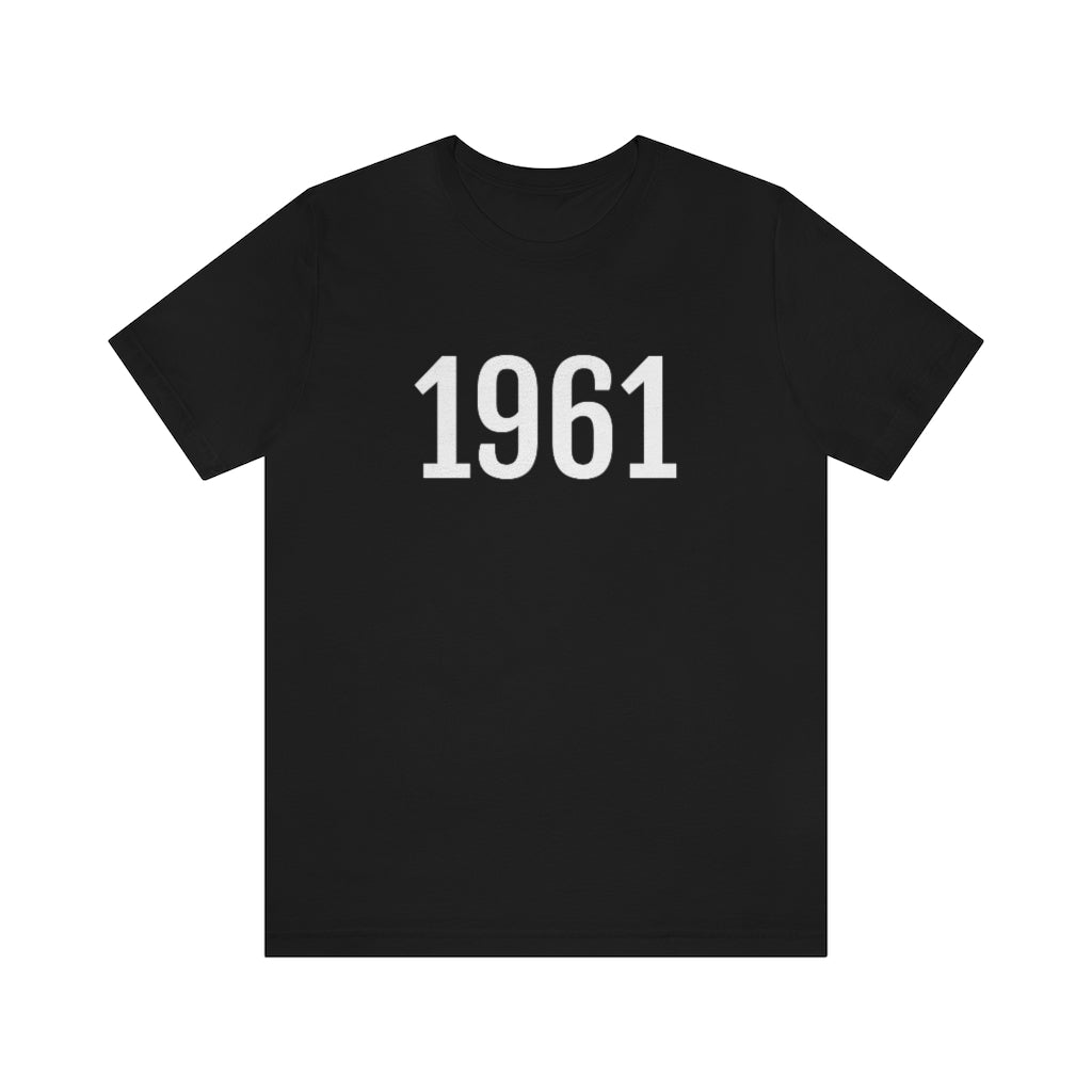 T-Shirt with Number 1961 On | Numbered Tee Black T-Shirt Petrova Designs