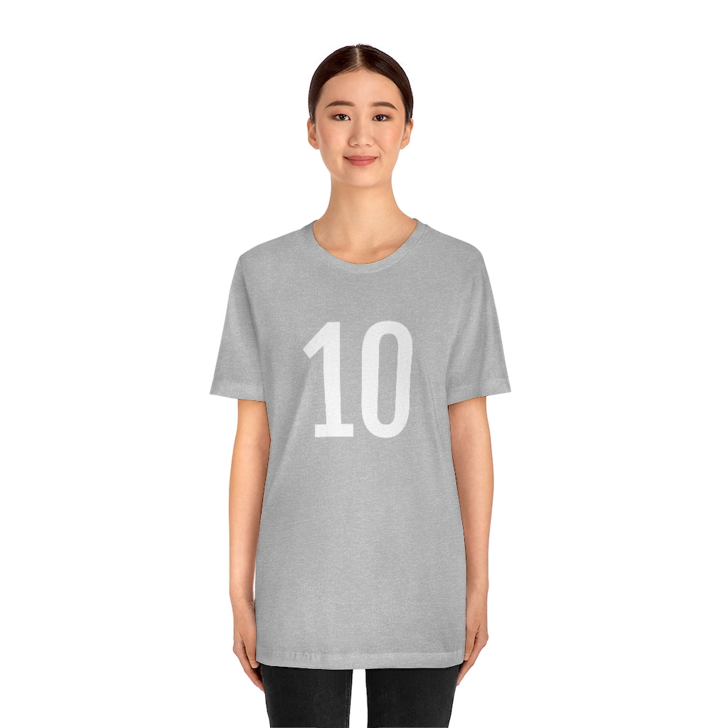 T-Shirt with Number 10 On | Numbered Tee T-Shirt Petrova Designs