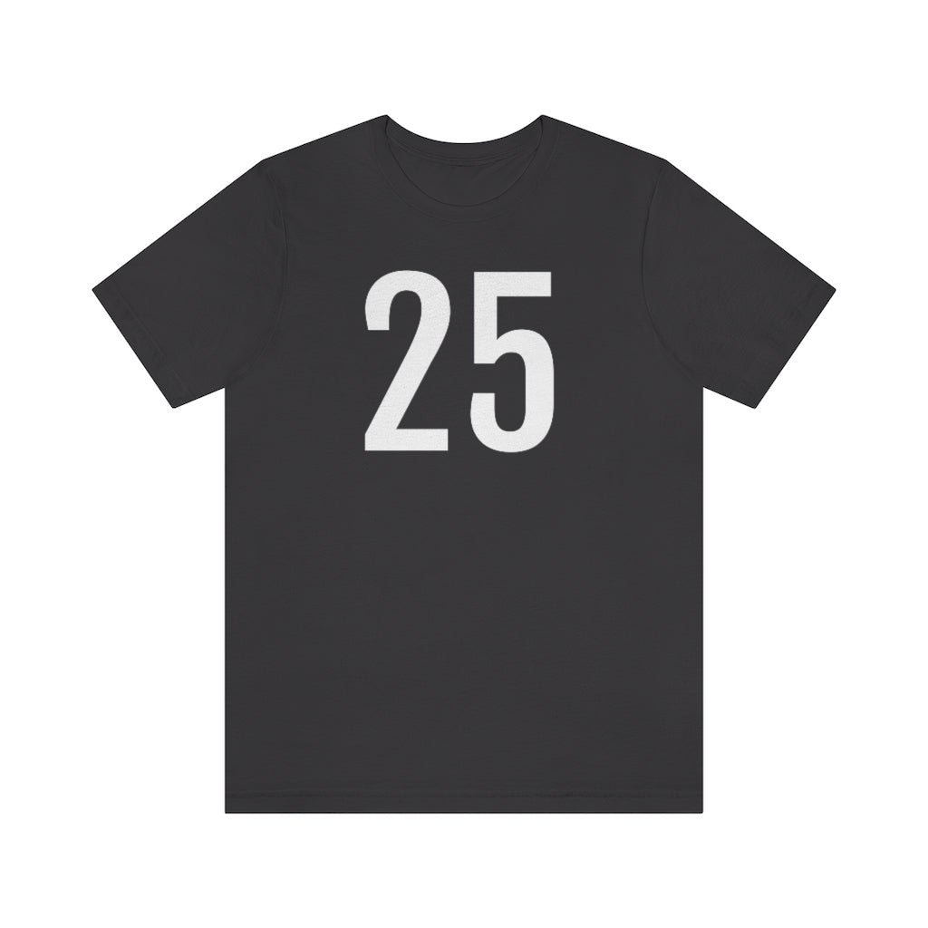 T-Shirt with Number 25 On | Numbered Tee Dark Grey T-Shirt Petrova Designs