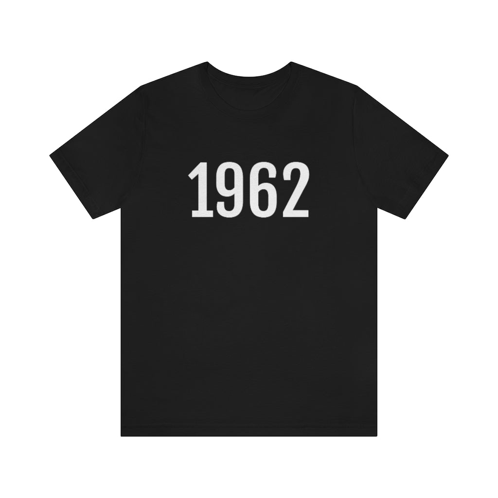 T-Shirt with Number 1962 On | Numbered Tee Black T-Shirt Petrova Designs