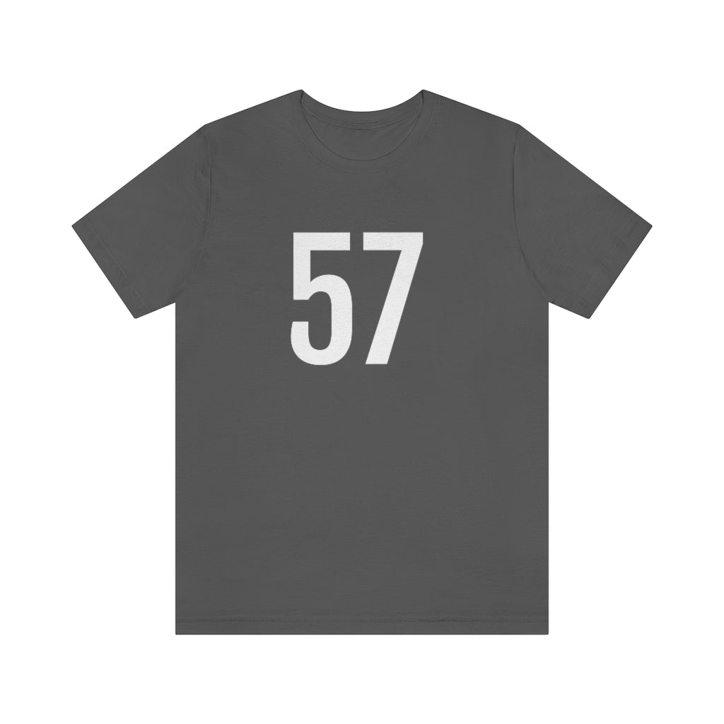 T-Shirt with Number 57 On | Numbered Tee Asphalt T-Shirt Petrova Designs