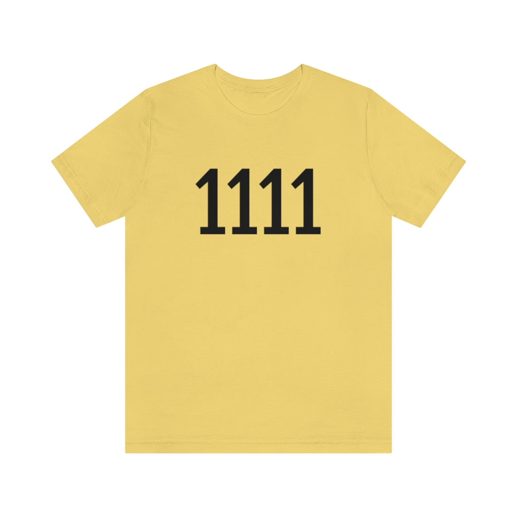 T-Shirt with Number 1111 On | Numbered Tee Yellow T-Shirt Petrova Designs