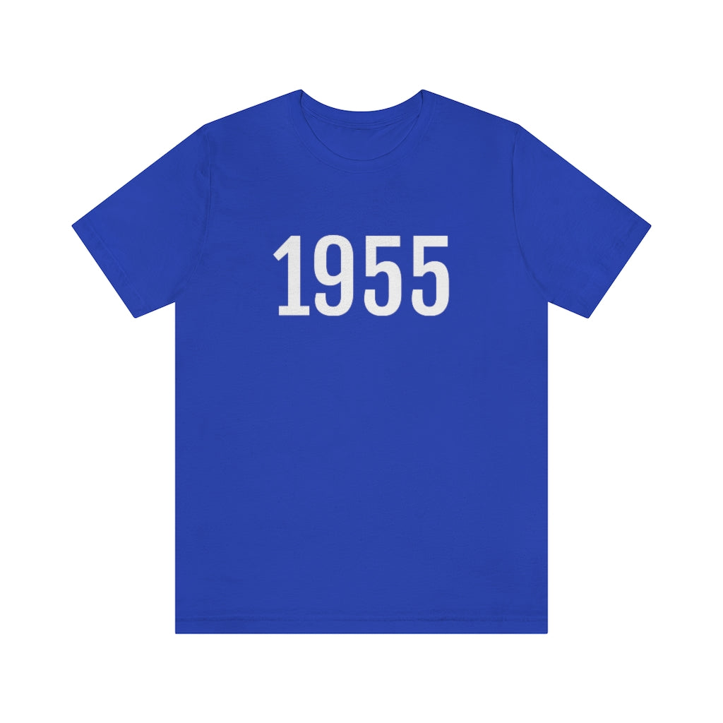 T-Shirt with Number 1955 On | Numbered Tee True Royal T-Shirt Petrova Designs