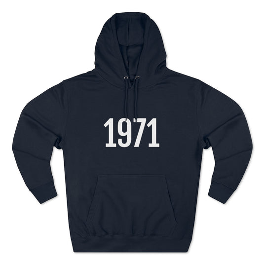 Number 1971 Hoodie | 1971 Sweatshirt with Number On Navy Hoodie Petrova Designs