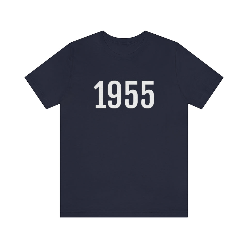 T-Shirt with Number 1955 On | Numbered Tee Navy T-Shirt Petrova Designs