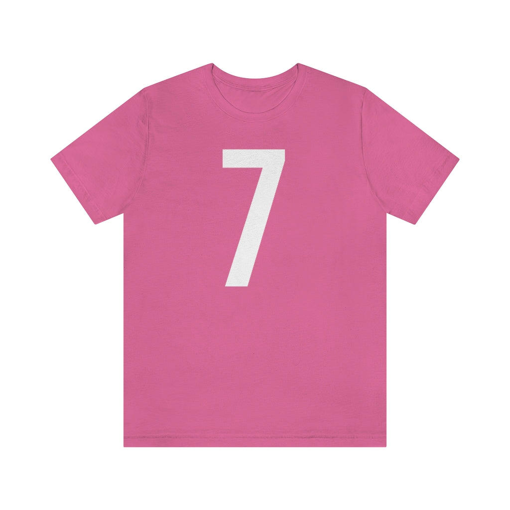 T-Shirt with Number 7 On | Numbered Tee Charity Pink T-Shirt Petrova Designs