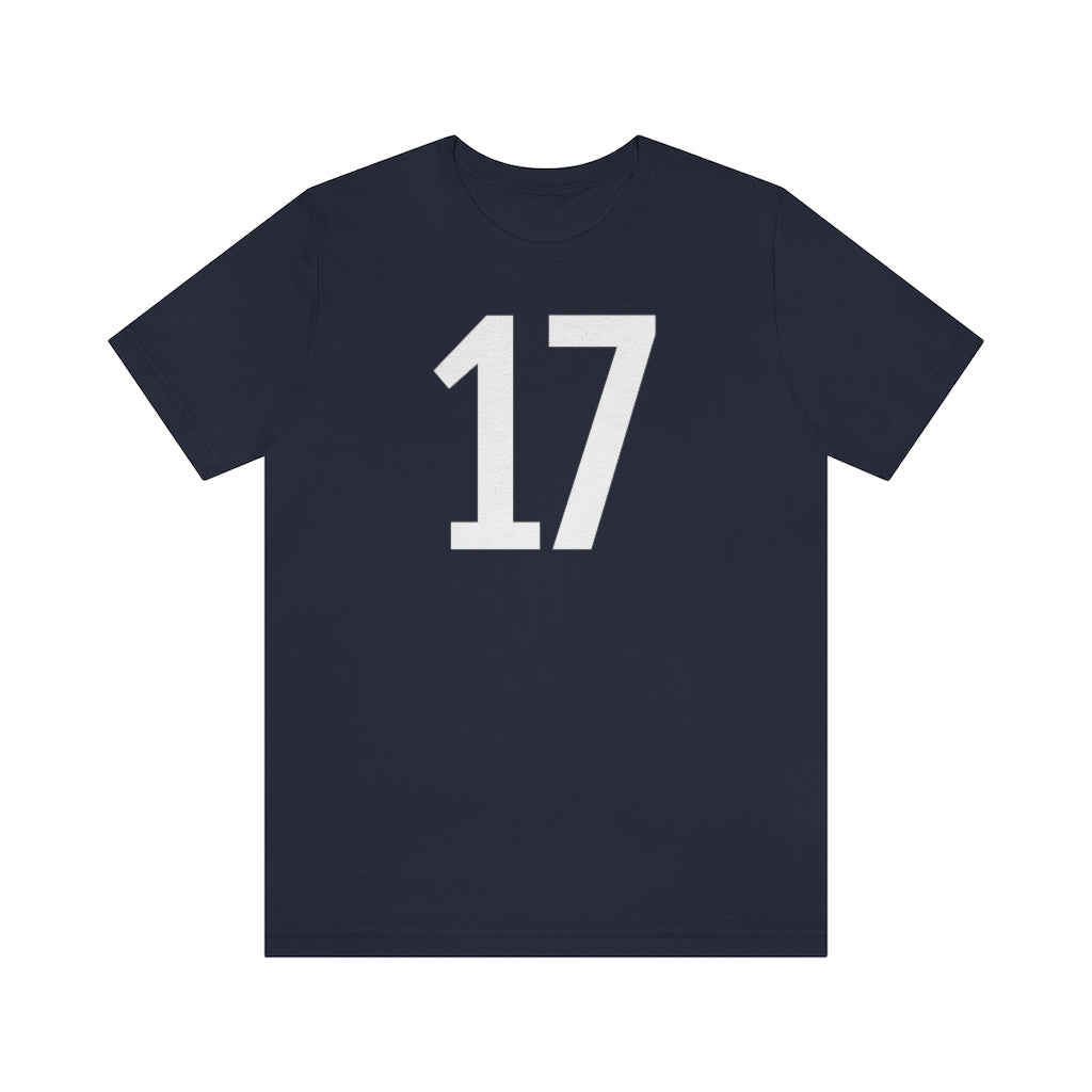 T-Shirt with Number 17 On | Numbered Tee Navy T-Shirt Petrova Designs