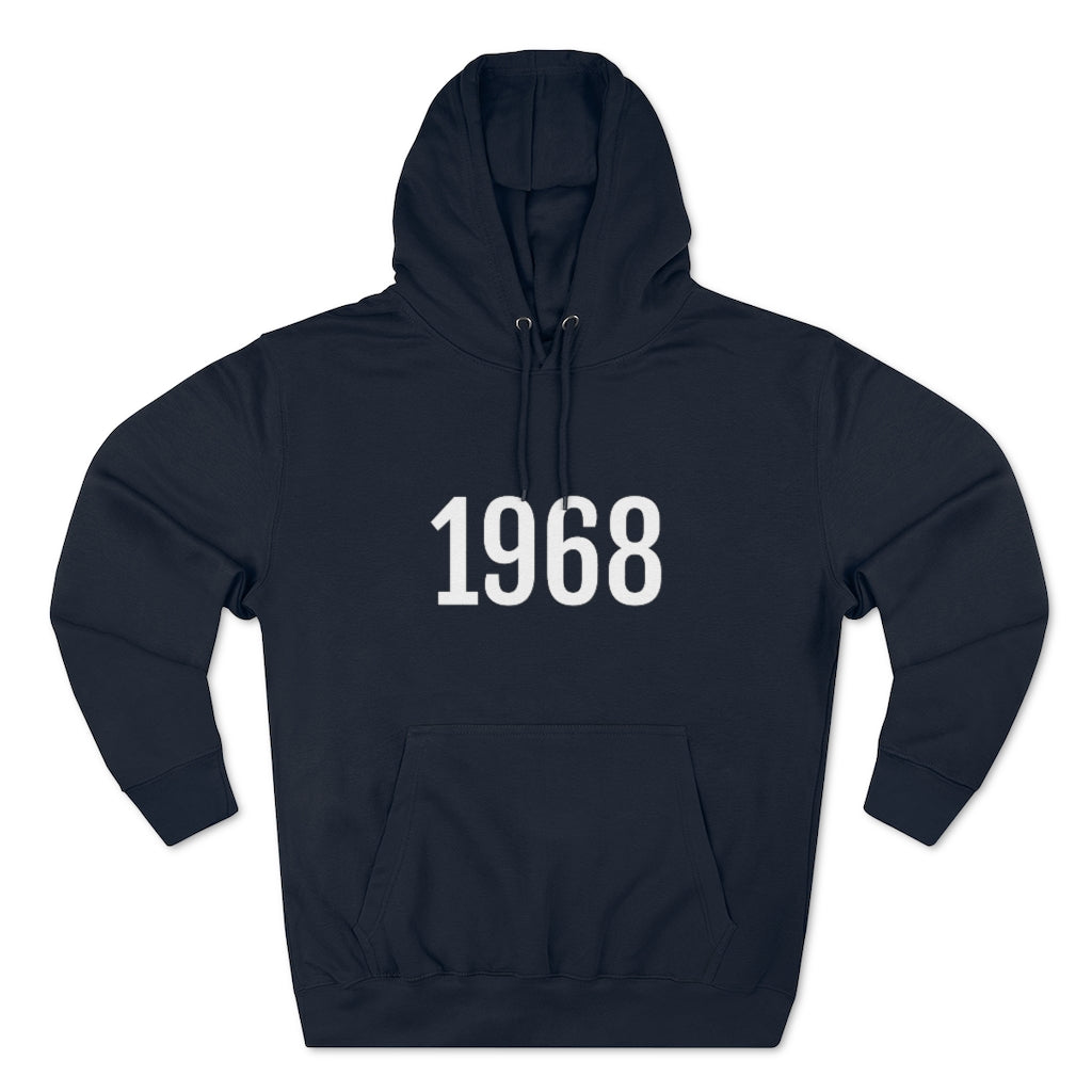 Number 1968 Hoodie | 1968 Sweatshirt with Number On Navy Hoodie Petrova Designs