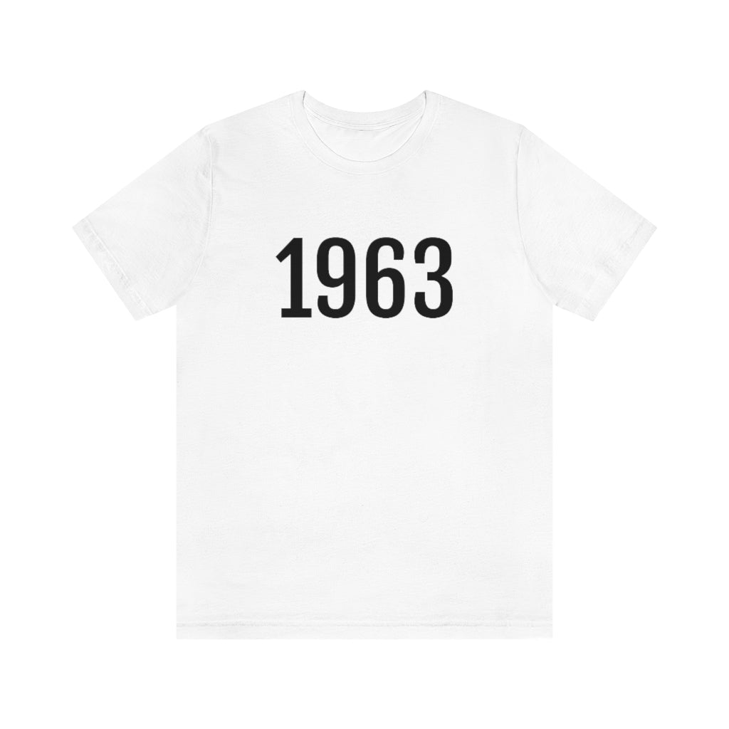 T-Shirt with Number 1963 On | Numbered Tee White T-Shirt Petrova Designs