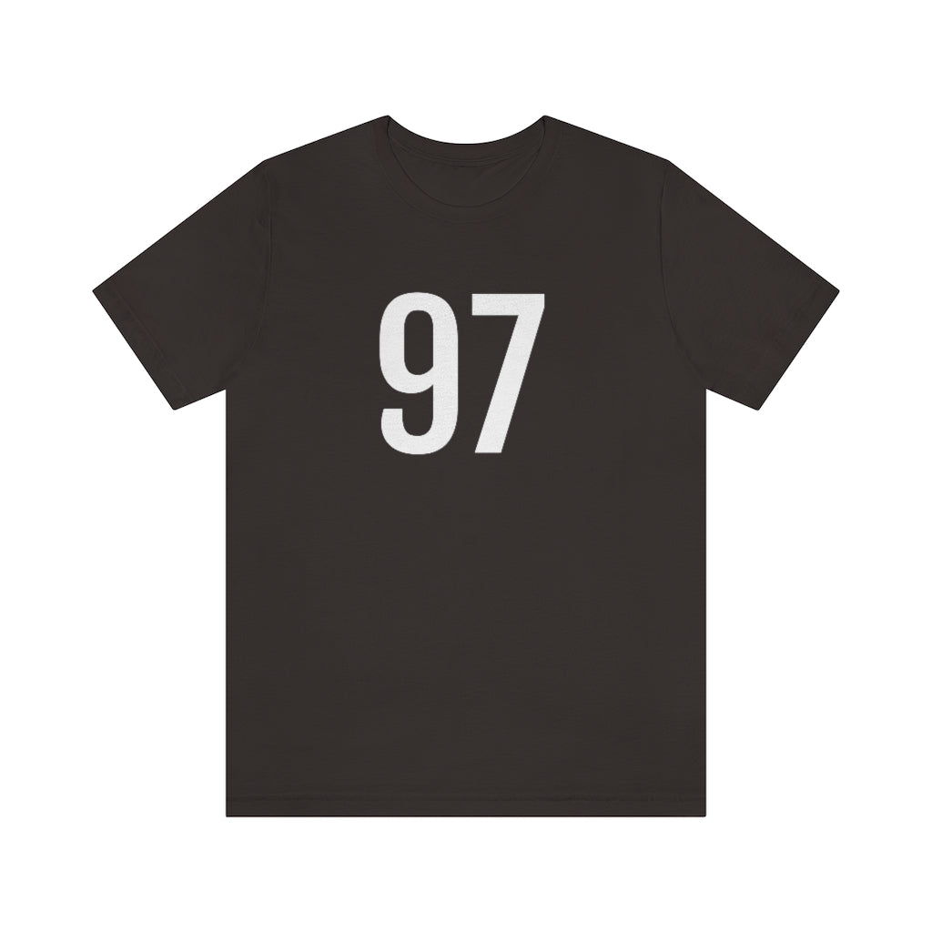 T-Shirt with Number 97 On | Numbered Tee Brown T-Shirt Petrova Designs