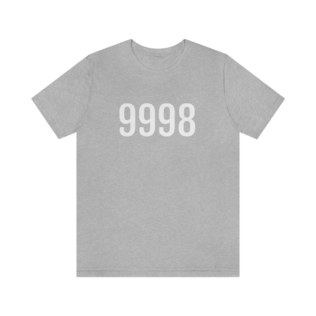 T-Shirt with Number 9998 On | Numbered Tee Athletic Heather T-Shirt Petrova Designs