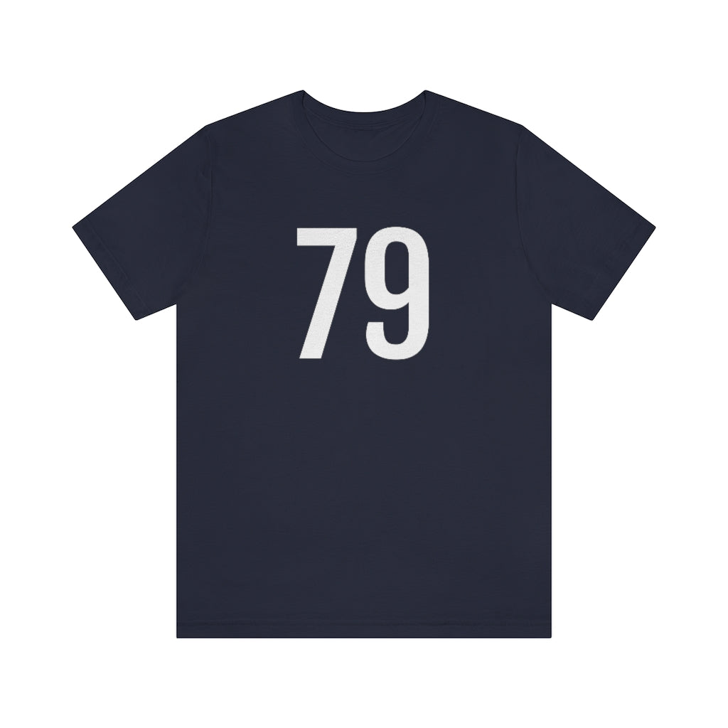 T-Shirt with Number 79 On | Numbered Tee Navy T-Shirt Petrova Designs