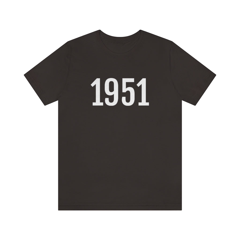 T-Shirt with Number 1951 On | Numbered Tee Brown T-Shirt Petrova Designs