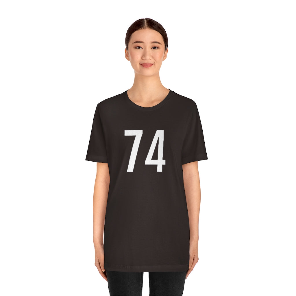 T-Shirt with Number 74 On | Numbered Tee T-Shirt Petrova Designs