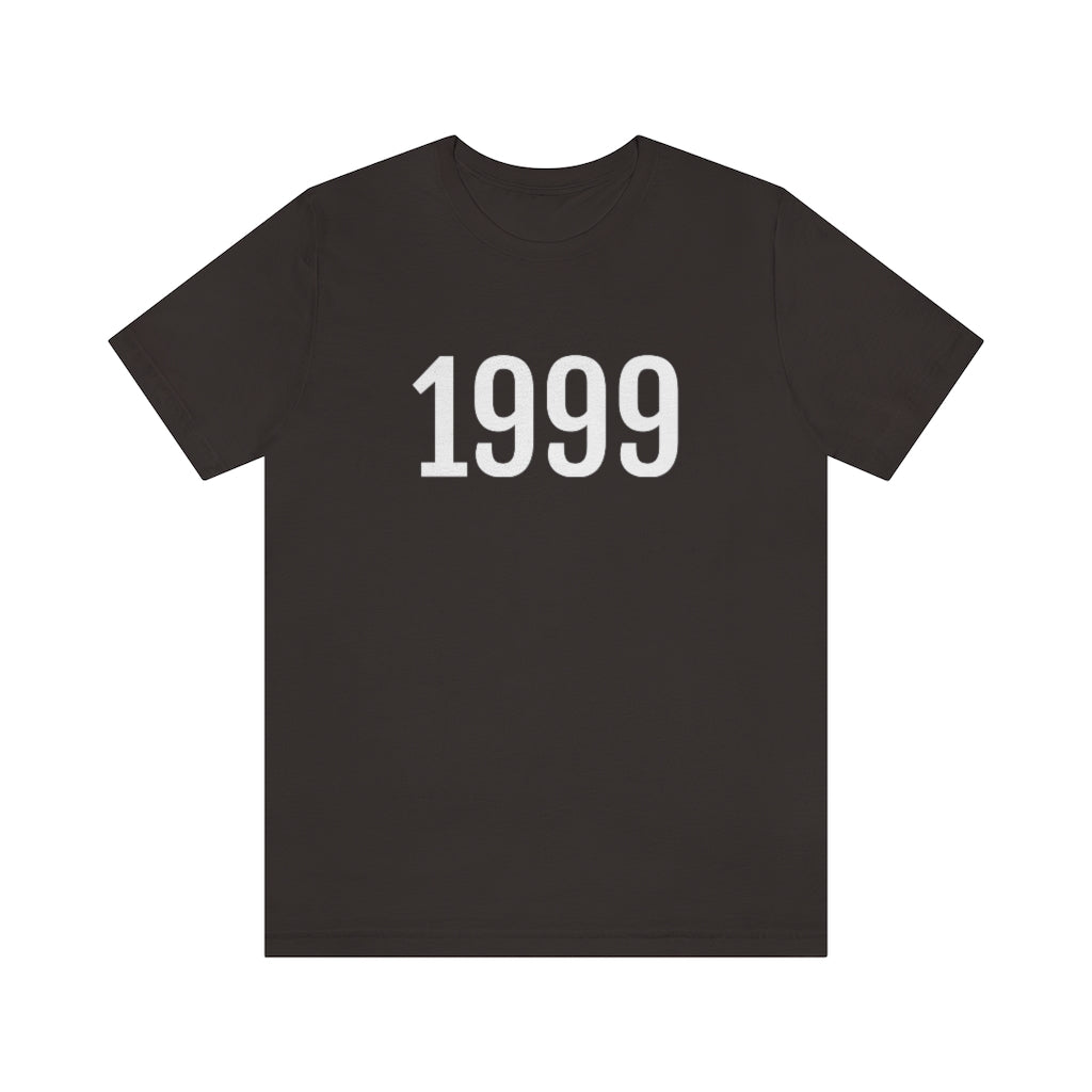 T-Shirt with Number 1999 On | Numbered Tee Brown T-Shirt Petrova Designs