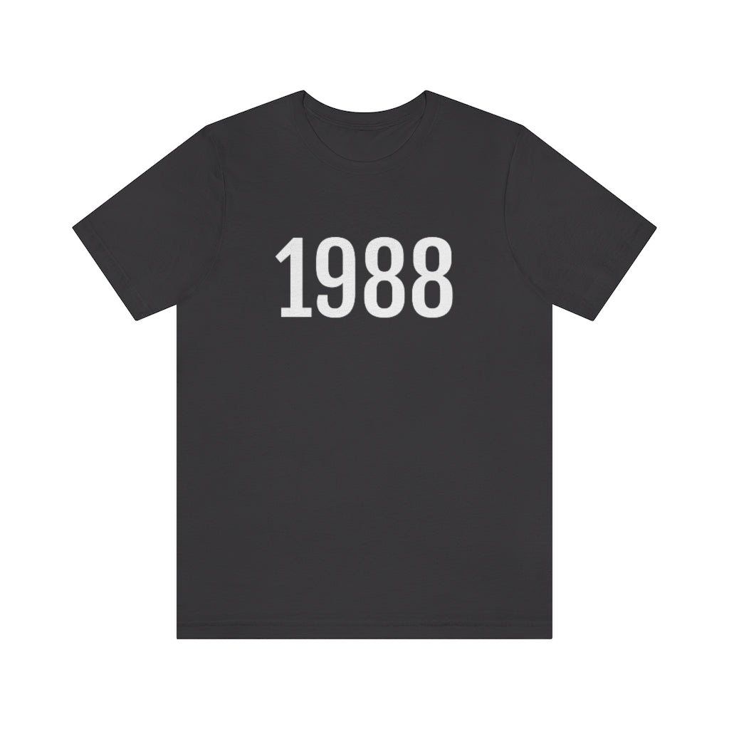 T-Shirt with Number 1988 On | Numbered Tee Dark Grey T-Shirt Petrova Designs