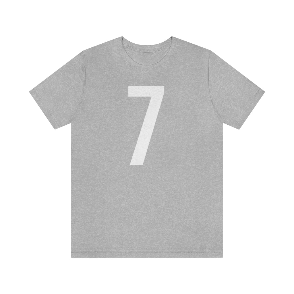 T-Shirt with Number 7 On | Numbered Tee Athletic Heather T-Shirt Petrova Designs