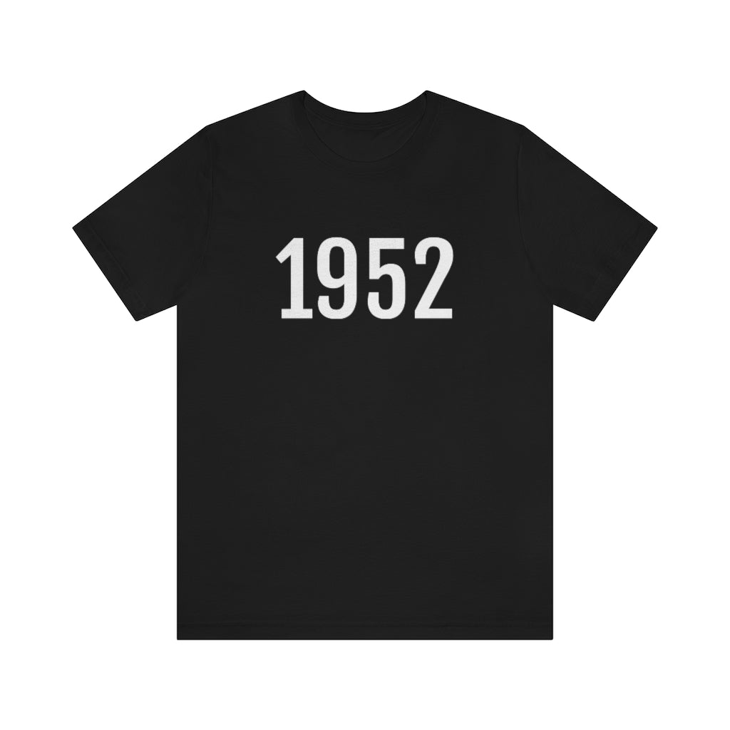 T-Shirt with Number 1952 On | Numbered Tee Black T-Shirt Petrova Designs