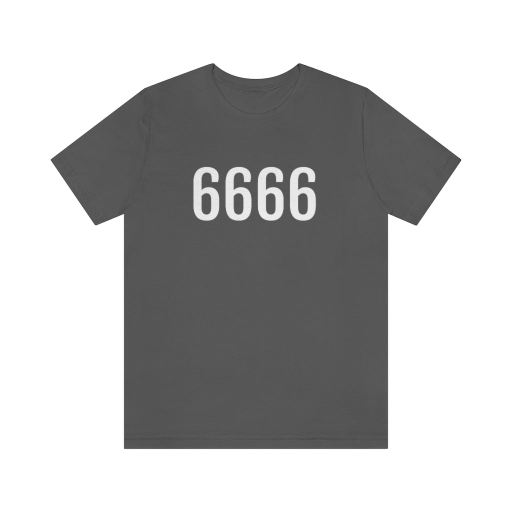 T-Shirt with Number 6666 On | Numbered Tee Asphalt T-Shirt Petrova Designs