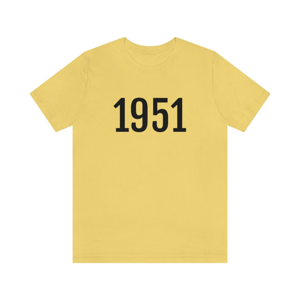 T-Shirt with Number 1951 On | Numbered Tee Yellow T-Shirt Petrova Designs