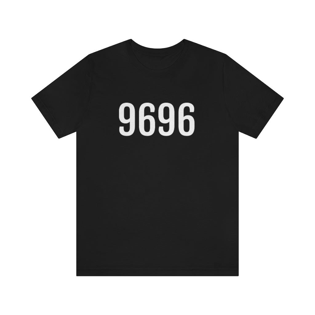 T-Shirt with Number 9696 On | Numbered Tee Black T-Shirt Petrova Designs