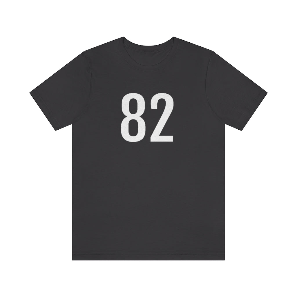 T-Shirt with Number 82 On | Numbered Tee Dark Grey T-Shirt Petrova Designs