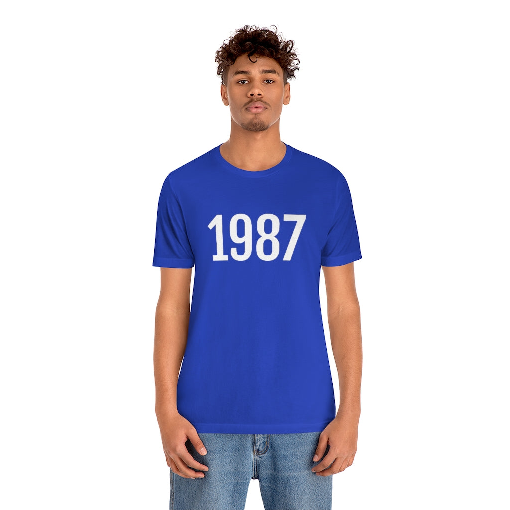 T-Shirt with Number 1987 On | Numbered Tee T-Shirt Petrova Designs