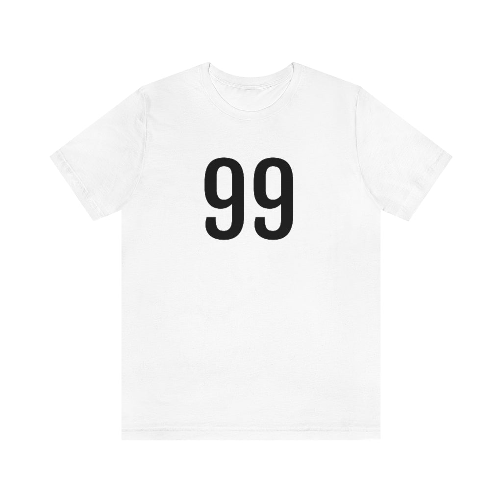 T-Shirt with Number 99 On | Numbered Tee White T-Shirt Petrova Designs